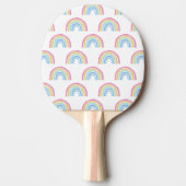 Pastel Rainbow-patroon Tafeltennisbatje (Voorkant)
