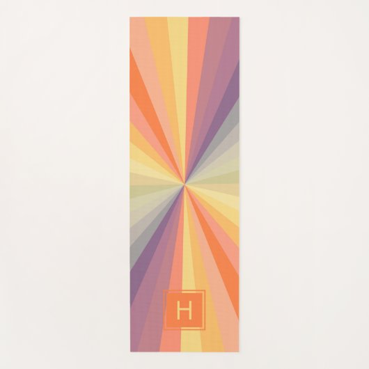 Pastel Rainbow Pattern Monogram Exercise Yogamat (Voorkant)