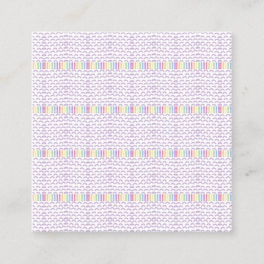 Pastel Rainbow Pattern Square Visitekaartje (Voorkant)