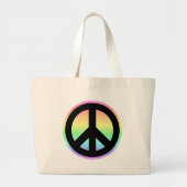 Pastel Rainbow Peace Sign Grote Tote Bag (Voorkant)