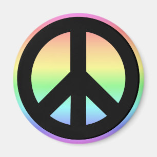 Pastel Rainbow Peace Sign Magneet