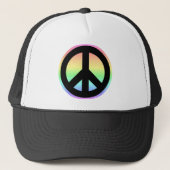 Pastel Rainbow Peace Sign Trucker Pet (Voorkant)