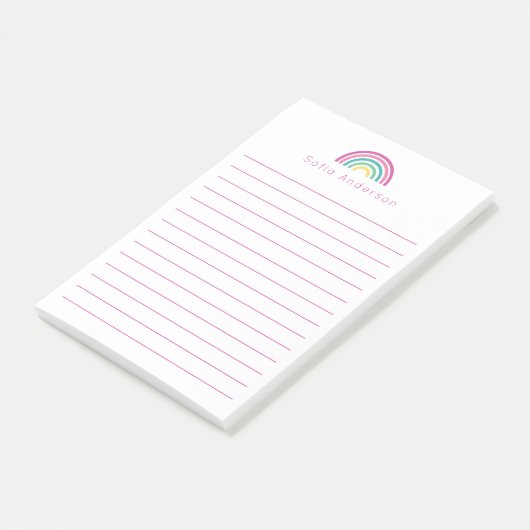 Pastel Rainbow, persoonlijk gelinkt Post-it® Notes (Schuin)