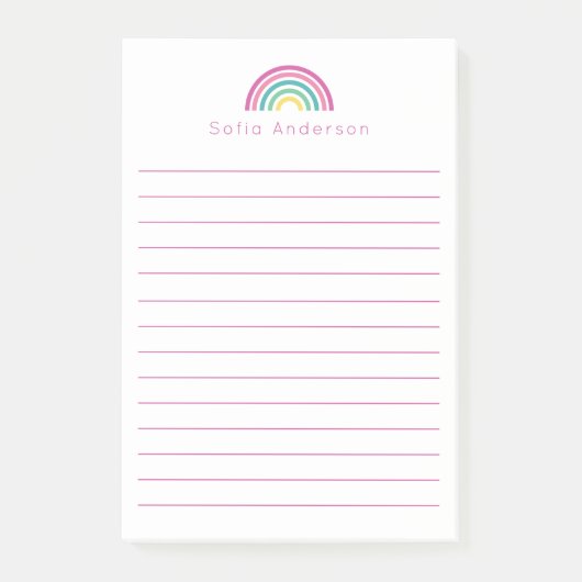 Pastel Rainbow, persoonlijk gelinkt Post-it® Notes (Voorkant)