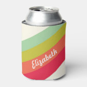 Pastel Rainbow Persoonlijke naam Blikjeskoeler (Blikje Voorkant)