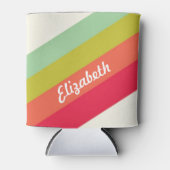 Pastel Rainbow Persoonlijke naam Blikjeskoeler (Voorkant)