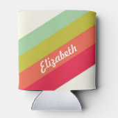 Pastel Rainbow Persoonlijke naam Blikjeskoeler (Achterkant)