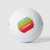 Pastel Rainbow Persoonlijke naam Golfballen (Voorkant)