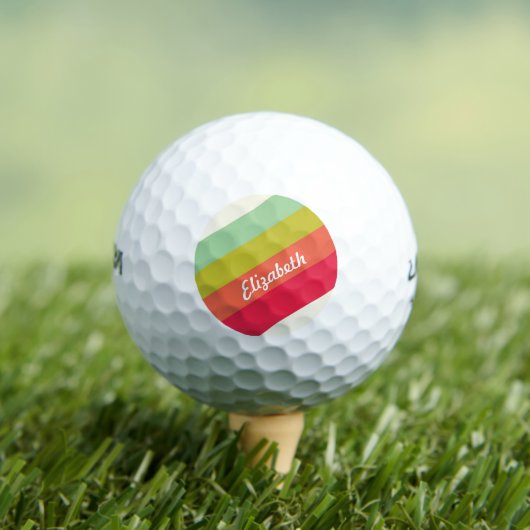 Pastel Rainbow Persoonlijke naam Golfballen (Insitu Shirt)