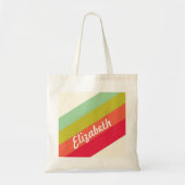 Pastel Rainbow Persoonlijke naam Tote Bag (Voorkant)