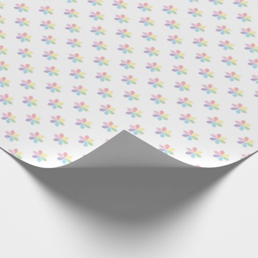 Pastel Rainbow Petal Bursts for Baby and Spring Cadeaupapier (Hoek)