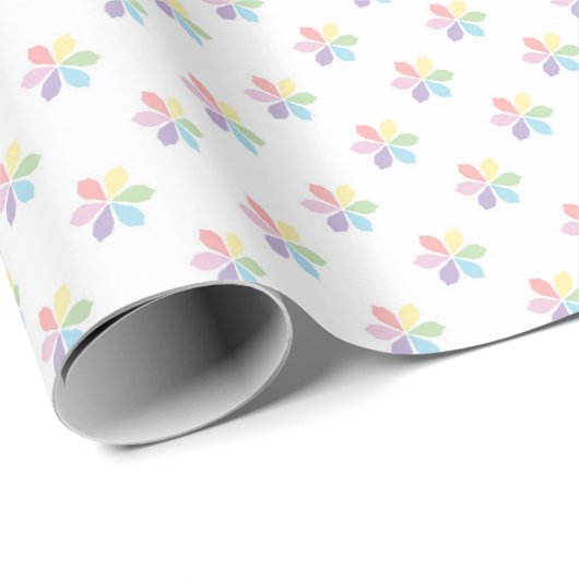 Pastel Rainbow Petal Bursts for Baby and Spring Cadeaupapier (Rol Hoek)