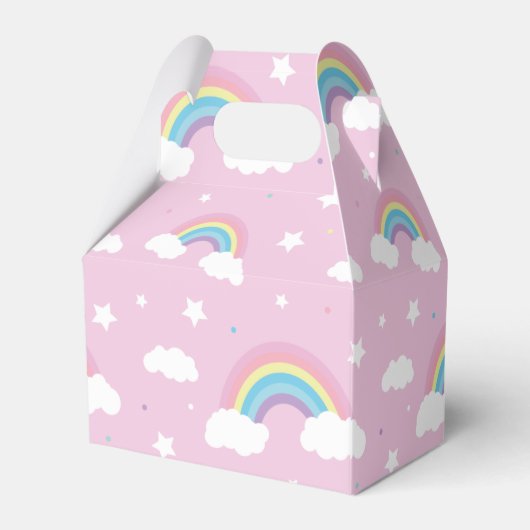 Pastel Rainbow Pink Favor Box Bedankdoosjes (Achterkant)