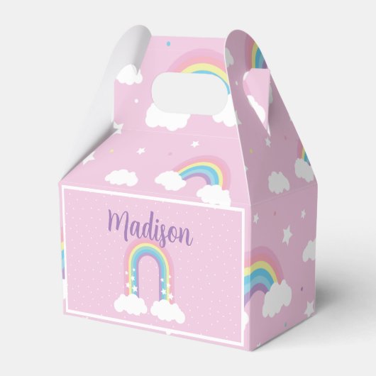Pastel Rainbow Pink Favor Box Bedankdoosjes (Voorkant Zijde)