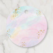 Pastel Rainbow Pink Gold Birthday Bedankjes Labels (Achterkant)