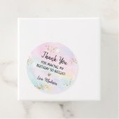 Pastel Rainbow Pink Gold Birthday Bedankjes Labels (In situ)