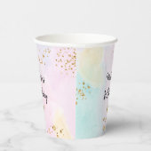 Pastel Rainbow Pink Gold Birthday Papieren Bekers (Rechts)