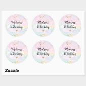 Pastel Rainbow Pink Gold Birthday Ronde Sticker (Vel)