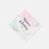 Pastel Rainbow Pink Gold Birthday Servet (Hoek)