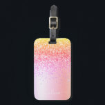 Pastel Rainbow Pink Gold Paars Glitter Monogram Bagagelabel<br><div class="desc">Pastel Gold,  Oranje,  roze Faux Folie Metallic Sparkle Glitter Brushed Metal Monogram Name and Initiaal Bag or Bagagelabel. Dit maakt de perfecte liefhebbende 16 verjaardag,  bruiloft,  vrijgezellenfeest,  verjaardagsdag,  baby shower of vrijgezellenfeest voor iemand die van luxe glam en stijl houdt.</div>