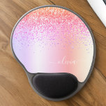 Pastel Rainbow Pink Gold Paars Glitter Monogram Gel Muismat<br><div class="desc">Pastel Roze,  Paars,  goudregenboogfaux Folie Metallic Sparkle Glitter Brushed Metal Monogram Name and Initiaal Mousepad (Muismat). Dit maakt de perfecte liefhebbende 16 verjaardag,  bruiloft,  vrijgezellenfeest,  verjaardagsdag,  baby shower of vrijgezellenfeest voor iemand die van luxe glam en stijl houdt.</div>