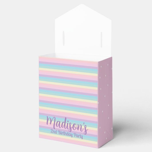 Pastel Rainbow Pink Mini Favor Box Bedankdoosjes (Geopend)