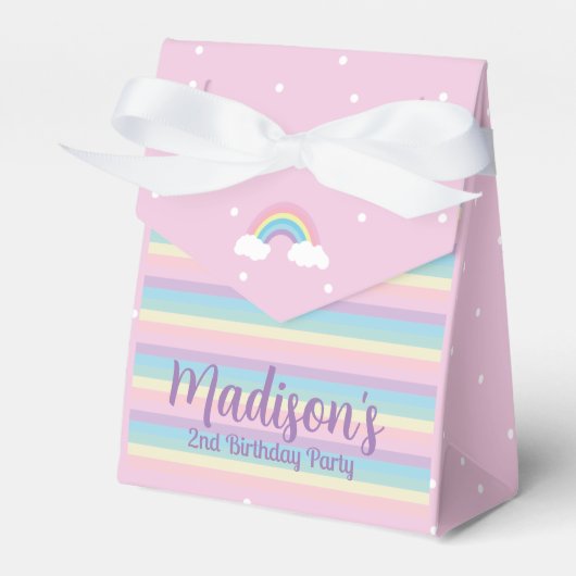 Pastel Rainbow Pink Mini Favor Box Bedankdoosjes (Voorkant Zijde)