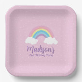 Pastel Rainbow Pink Plate Papieren Bordje (Voorkant)