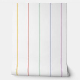 Pastel Rainbow Pinstripes Behang