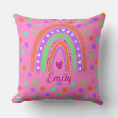 Pastel Rainbow Polka Dot School ,Schattige Back-to Kussen (Voorkant)