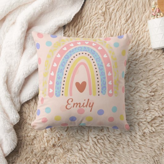 Pastel Rainbow Polka Dot School ,Schattige Back-to Kussen (Deken)