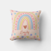 Pastel Rainbow Polka Dot School ,Schattige Back-to Kussen (Voorkant)