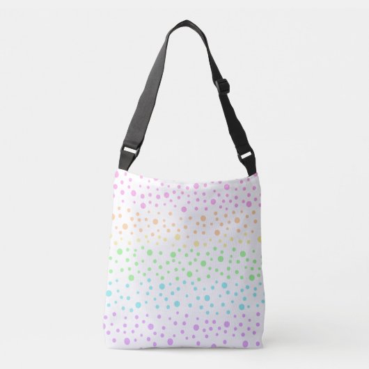 Pastel Rainbow Polka Dots Crossbody Bag Tas (Voorkant)