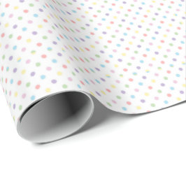 Pastel Rainbow Polka Dots for Baby Showers  Cadeaupapier