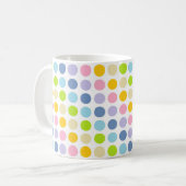 Pastel Rainbow Polka Dots Koffiemok (Voorkant links)