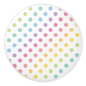 Pastel Rainbow Polka Dots Pattern Keramische Knop (Voorkant)