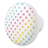 Pastel Rainbow Polka Dots Pattern Keramische Knop (Rechts)