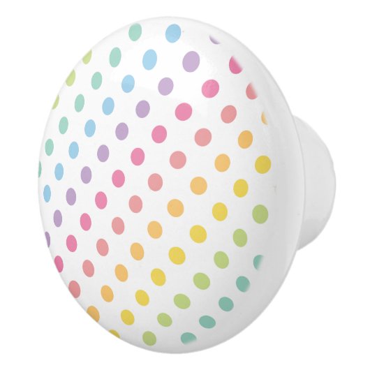 Pastel Rainbow Polka Dots Pattern Keramische Knop (Rechts)