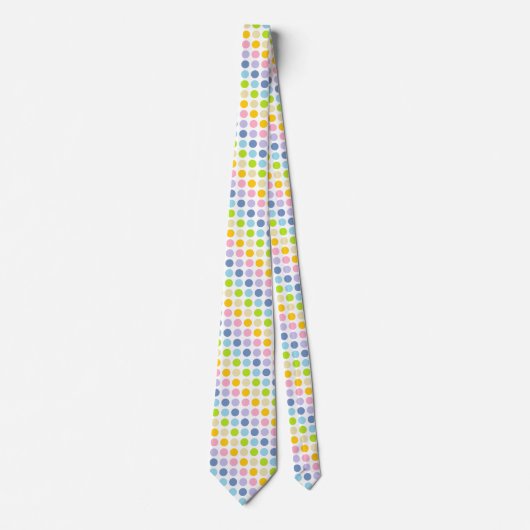 Pastel Rainbow Polka Dots Stropdas (Voorkant)