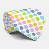 Pastel Rainbow Polka Dots Stropdas (Opgerold)