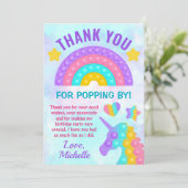 Pastel Rainbow Pop It Fidget Speelgoed Birthday Pa Bedankkaart (Staand voorkant)