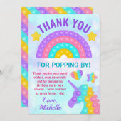 Pastel Rainbow Pop It Fidget Speelgoed Birthday Pa Bedankkaart (Voorkant / Achterkant)
