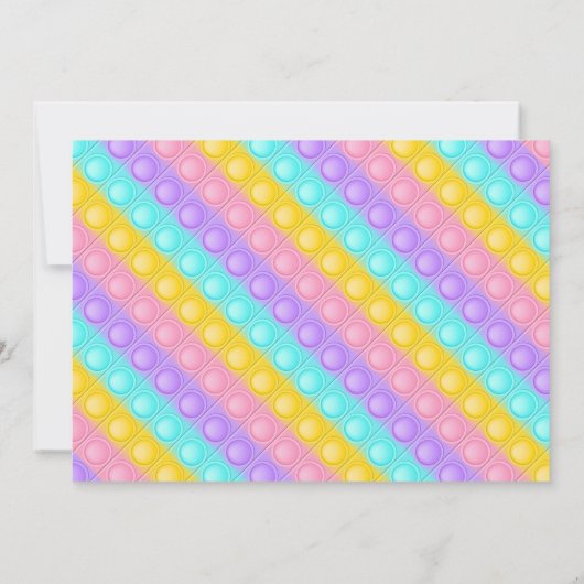 Pastel Rainbow Pop It Fidget Speelgoed Birthday Pa Kaart (Achterkant)