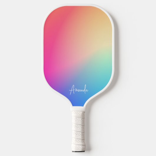 Pastel Rainbow Prism, gepersonaliseerd Pickleball Paddle (Voorkant)