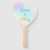 Pastel Rainbow Prismatic Lesbian Wedding Handwaaier (Achterkant)