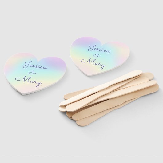 Pastel Rainbow Prismatic Lesbian Wedding Handwaaier (Niet-gemonteerd)