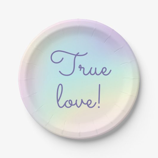 Pastel Rainbow Prismatic Lesbian Wedding Papieren Bordje (Voorkant)