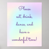 Pastel Rainbow Prismatic Lesbian Wedding Poster (Voorkant)
