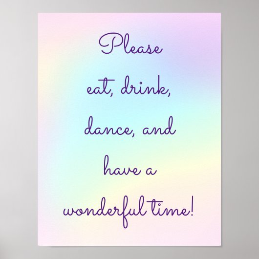 Pastel Rainbow Prismatic Lesbian Wedding Poster (Voorkant)