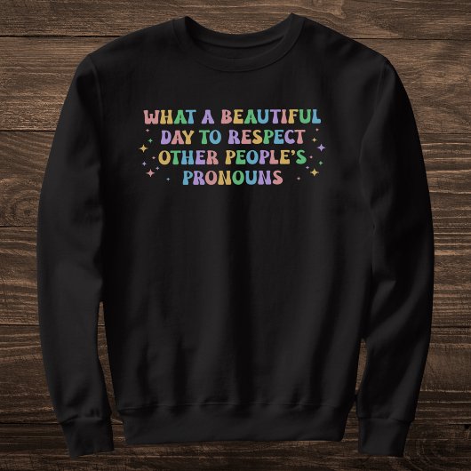 Pastel Rainbow Pronoun Respect Trui